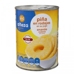 PIÑA ALTEZA EN SU JUGO 565 GR., 340 GR. P.E.