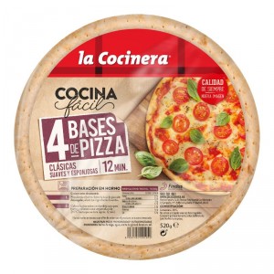 BASE DE PIZZA LA COCINERA PACK 4 UNDS 520 GRS