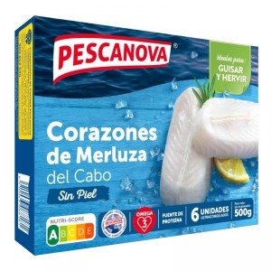 CORAZON DE FILETE DE MERLUZA SIN PIEL PESCANOVA 500 GRS