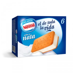 HELADO NESTLE SANDWICH NATA PACK 6 UNDS 324 GRS