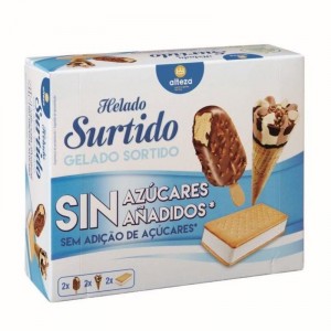 HELADO ALTEZA SURTIDO SIN AZUCAR 6 UNDS. 390 GRS