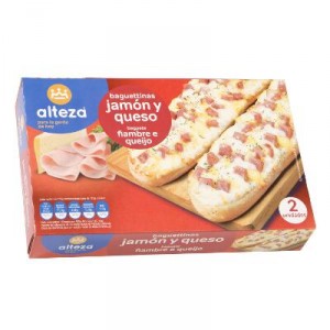 BAGUETTINA ALTEZA JAMON/QUESO CONGELADO PACK 2 X 125 GRS