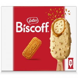 HELADO LOTUS BISCOFF BOMBON WHITE&CHOCO 90 ML P-3U. 213 GRS.