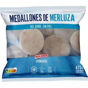 MEDALLONES DE MERLUZA PESCANOVA DEL CABO SIN PIEL 475 GRS.
