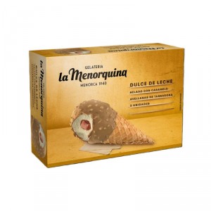 HELADO CONO MENORQUINA DULCE DE LECHE 3X130 ML 255 GRS.