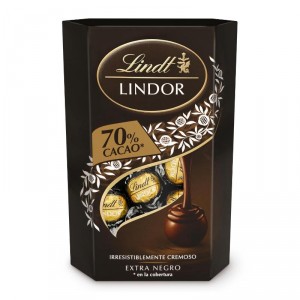 BOMBON LINDT LINDOR CORNET NEGRO 70% CACAO 200 GRS