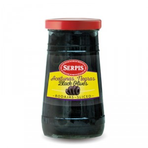 ACEITUNA SERPIS NEGRA EN RODAJAS 260 GRS. 150 GRS P.E.