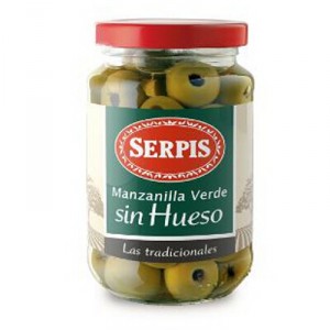 ACEITUNA SERPIS MANZANILLA SIN HUESO 340 GRS 170 GRS P.E.