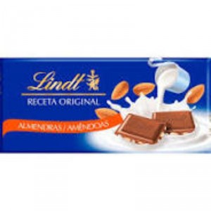 CHOCOLATE LINDT LECHE CON ALMENDRAS 100 GRS