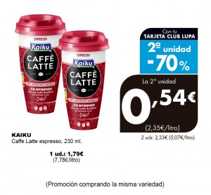 CAFFE LATTE KAIKU ESPRESSO 230 ML.