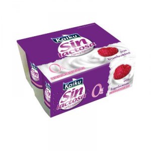 YOGUR KAIKU SIN LACTOSA C/FRAMBUESAS DESNATADO PACK-4X125GR.