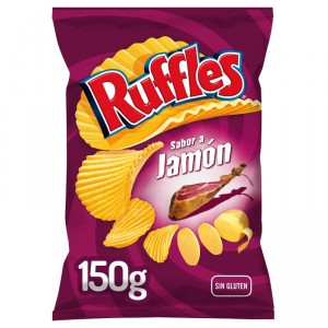 PATATAS RUFFLES SABOR A JAMON 150 GRS