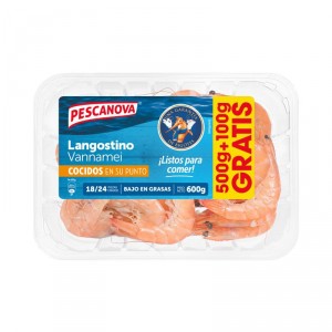 LANGOSTINO COCIDO PESCANOVA 500 GR, 30-40 PZ/KG