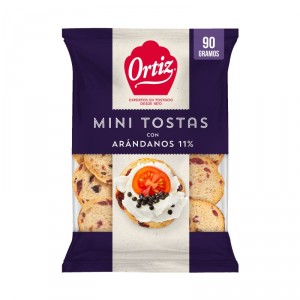 MINI TOSTAS ORTIZ CON ARANDANOS 90 GRS,