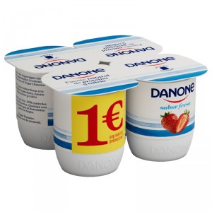 YOGUR DANONE SABOR FRESA PACK 4 UNDS X 120 GRS
