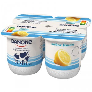 YOGUR DANONE SABOR LIMON PACK 4 UNDS X 120 GRS