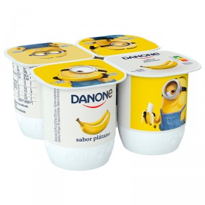 YOGUR DANONE SABOR PLATANO PACK 4 UNDS X 120 GRS