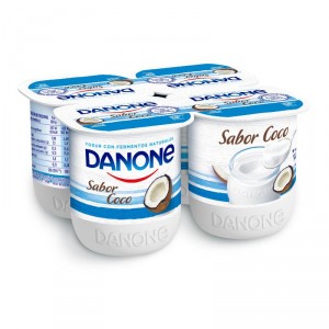 YOGUR DANONE SABOR COCO PACK 4 UNDS X 120 GRS