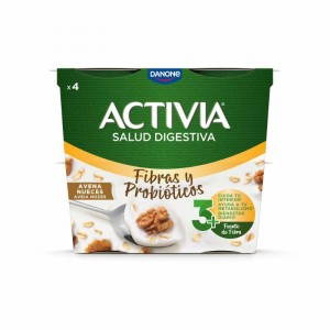 YOGUR ACTIVIA FIBRAS CON AVENA Y NUECES P-4 UNDS X 115 GRS