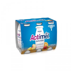 YOGUR DANONE ACTIMEL MULTIFRUTAS PACK 6 UNDS X 100GRS