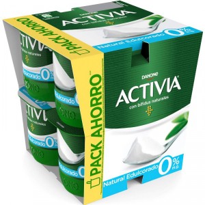 YOGUR DANONE ACTIVIA NATURAL EDULCORADO 0% PACK 8 UNDX125 GR