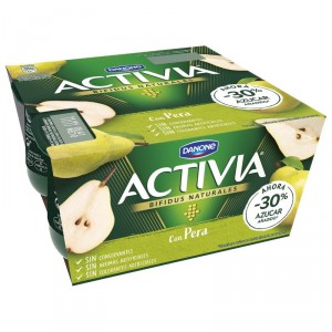 YOGUR DANONE ACTIVIA CON PERA PACK 4 UNDS X 120 GRS