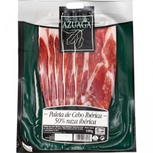 PALETA CEBO IBERICA 50% RAZA IBERICA AZUAGA LONCHAS 100 GRS