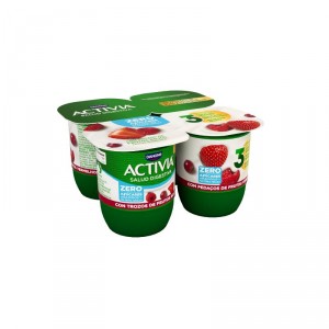 YOGUR DANONE ACTIVIA DESNATADO CON FRUTOS ROJOS P-4X120GR.