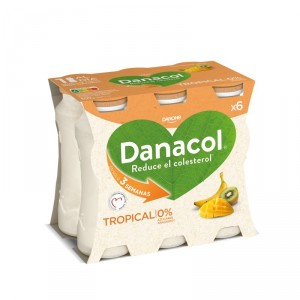 YOGUR DANONE DANACOL LIQUIDO TROPICAL PACK 6 UNDS X 100 GR.