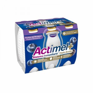 YOGUR DANONE ACTIMEL MORA ARANDANOS PACK 6 UNDS X 100 GRS