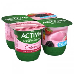 YOGUR DANONE ACTIVIA CREMOSO 0% FRUTOS SILVESTRES P-4 X115GR