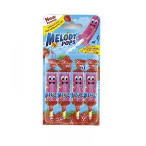 CARAMELOS MELODY POPS FRESA PACK 4 UNDS