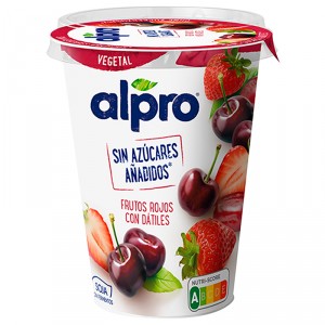POSTRE ALPRO SOJA FRUTOS ROJOS Y DATILES 400 GRS.