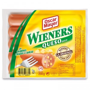 SALCHICHAS OSCAR MAYER WIENERS CON QUESO 200 GRS