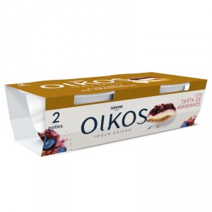 YOGUR DANONE OIKOS TARTA DE ARANDANOS PACK 2 UNDS X 110 GRS