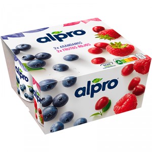 POSTRE ALPRO SOJA ARANDANOS-FRUTOS ROJOS P-4 UNDS X 125 GRS