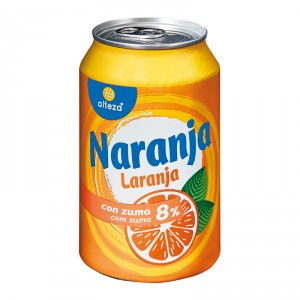 REFRESCO ALTEZA NARANJA 8% ZUMO LATA 33 CL.