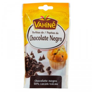 DECORACION POSTRES PERLITAS DE CHOCOLATE NEGRO VAHINE 100 GR