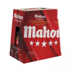 CERVEZA MAHOU 5 ESTRELLAS 25 CL. PACK 6 UNDS.