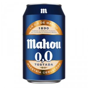 CERVEZA MAHOU 0,0 TOSTADA LATA 33 CL.