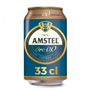 CERVEZA AMSTEL ORO 0,0 TOSTADA LATA 33 CL