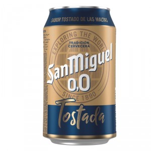 CERVEZA SAN MIGUEL 0,0% TOSTADA LATA 33 CL.