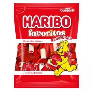 GOMINOLA HARIBO FAVORITO RED AND WHITE 150 GRS.