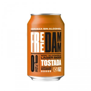 CERVEZA FREE DAMM 0,0% TOSTADA LATA 33 CL.