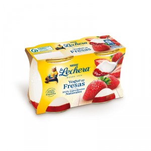 YOGUR LA LECHERA CON FRESAS PACK 2 X 125 GRS