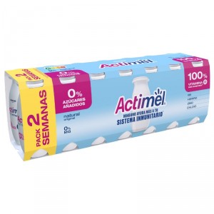 YOGUR DANONE ACTIMEL 0% NATURAL PACK-14 X 100 GRS