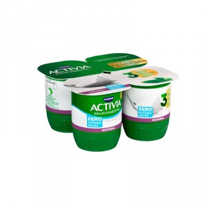 YOGUR DANONE ACTIVIA DESNATADO NATURAL PACK-4 X 125 GRS