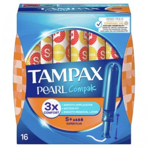 TAMPAX COMPAK PEARL SUPER PLUS 16 UNDS