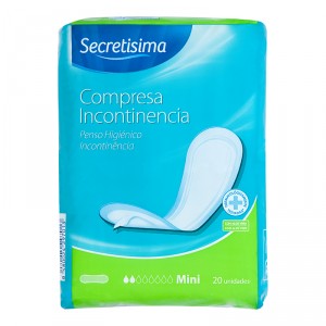 COMPRESA SECRETISIMA INCONTINENCIA MINI 20 UNDS.