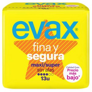 COMPRESA EVAX FINA SEGURA MAXI 13 UNDS